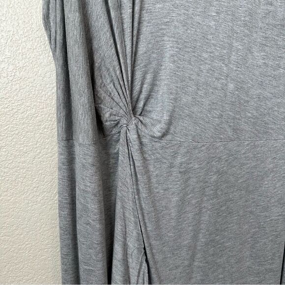 Roaman’s Gray Asymmetrical Knot Front Maxi Dress - Picture 3 of 12
